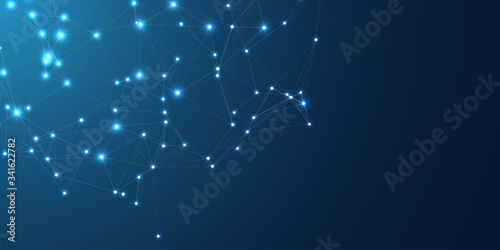 Plexus Network Connections Lines Technology Concept Background with Lights