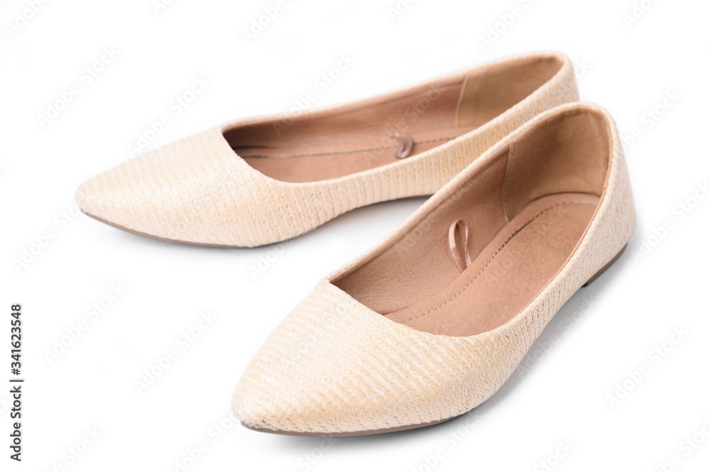 Lady Weave flat shoes isolated on white background Lady Weave flat shoes isolated on white background