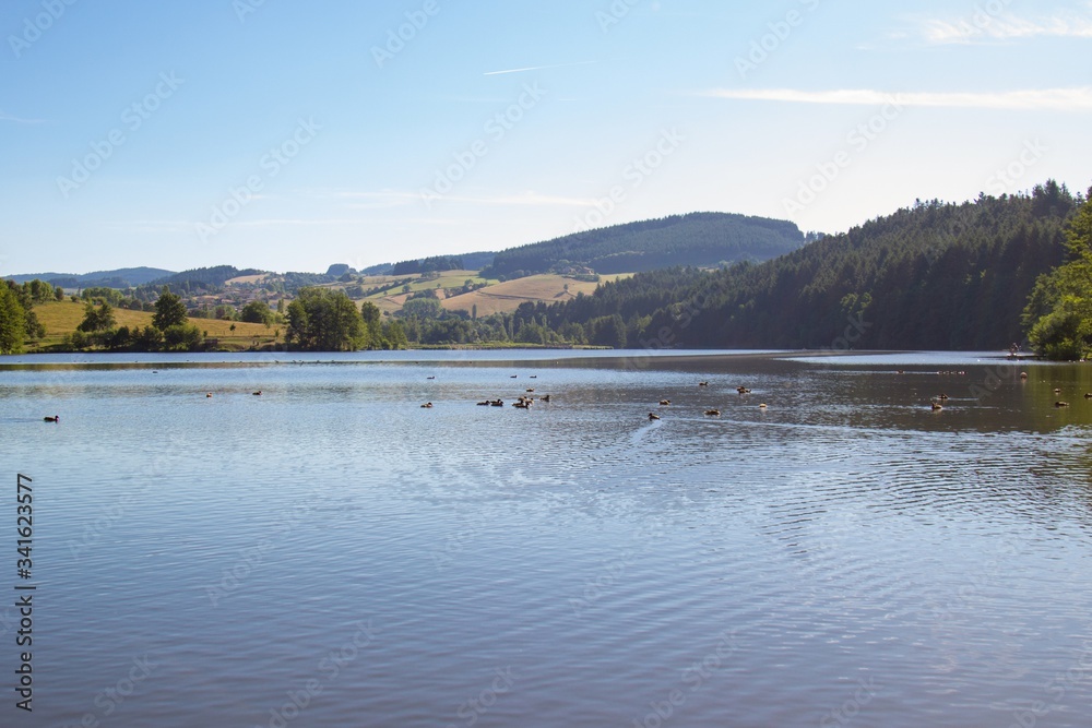 Beautiful lake and wiev in France, Amplepuis Beautiful lake and wiev in France, Amplepuis