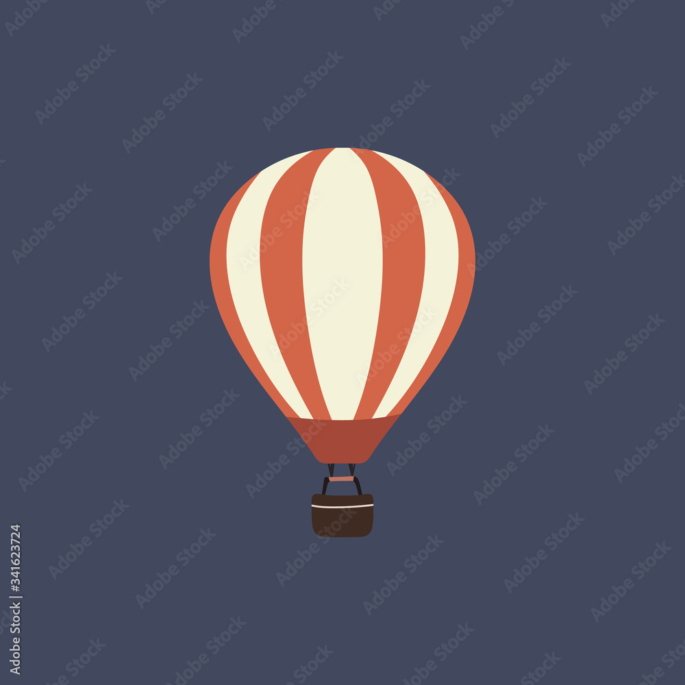 Fototapeta premium Hot air balloon icon on blue background Stock vector illustration
