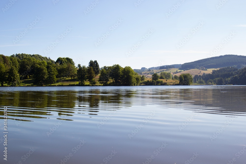 Fototapeta premium Beautiful lake and wiev in France, Amplepuis