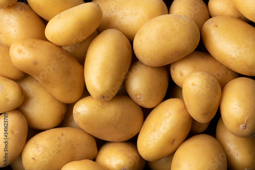  Fresh small new potatoes close up