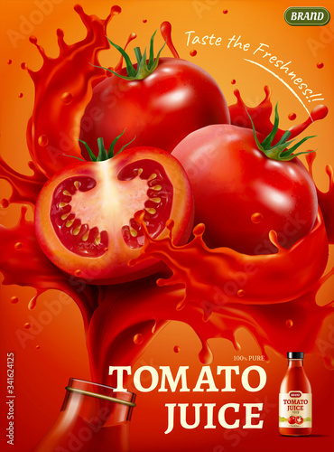 Ad of fresh tomato juice