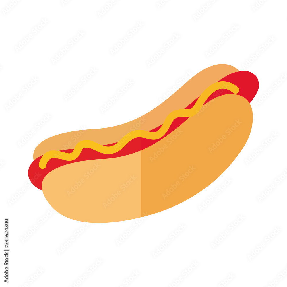 delicious hot dog fast food flat detailed style delicious hot dog fast food flat detailed style