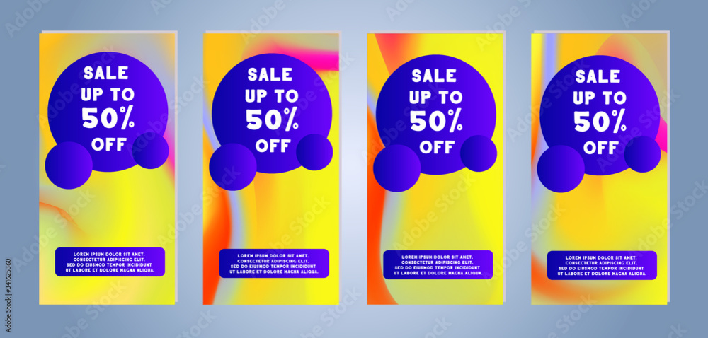 Sale Banner. Color gradient template for flyer poster, web stories, social media post
