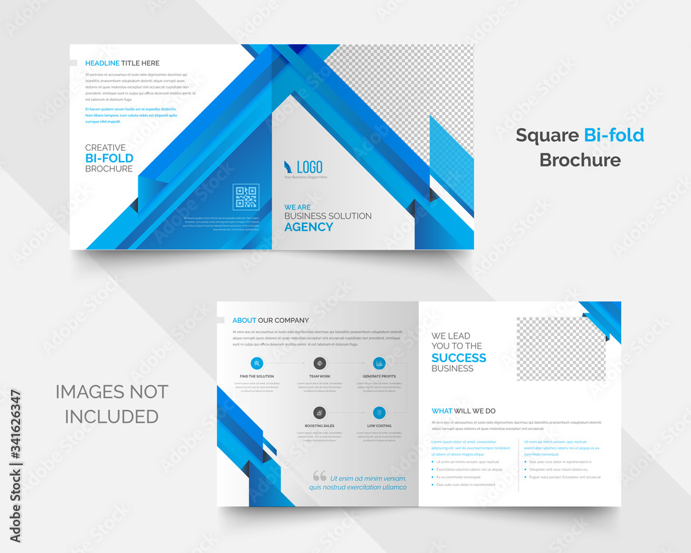 Multipurpose modern corporate square bi-fold brochure design template