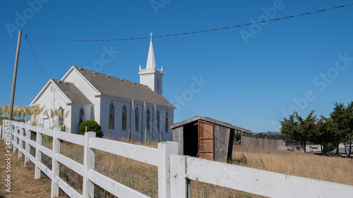 Old wooden church at Bodega bay