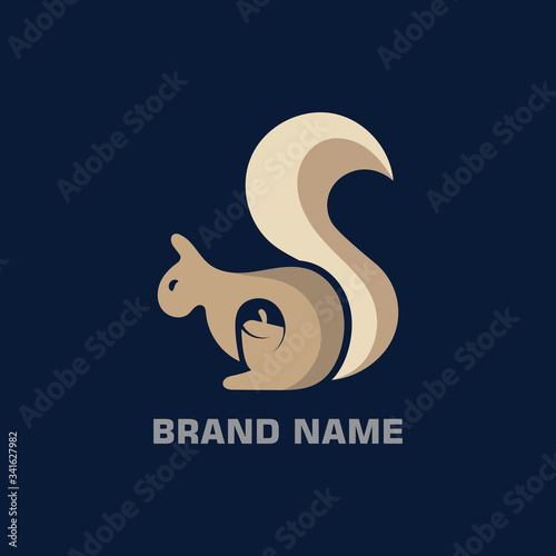 Squirrel Modern Gradient and stylish simple logo template design