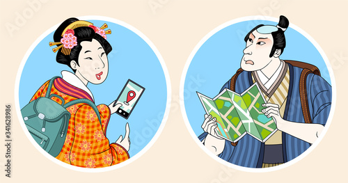 Canvas Print Backpacking Japan element