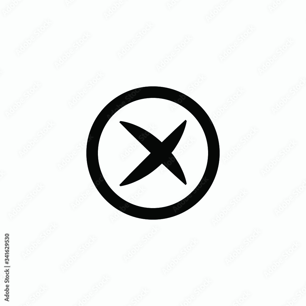 Delete icon. Cross sign in circle - can be used as symbols of wrong, close, deny etc. Vector illustration. Delete icon. Cross sign in circle - can be used as symbols of wrong, close, deny etc. Vector illustration.