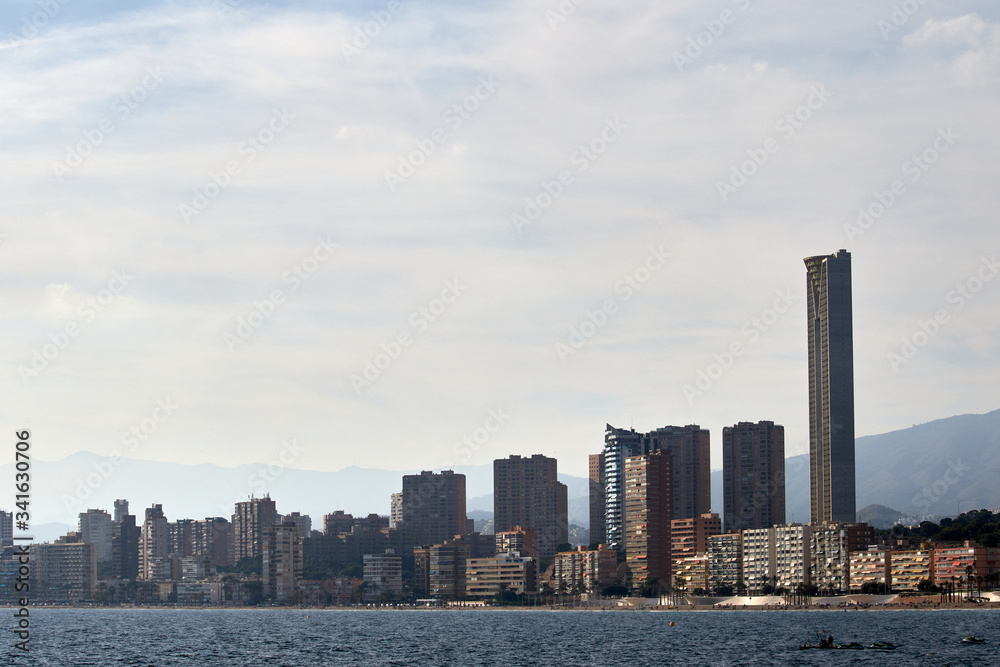 Benidorm panoramic view from the coast