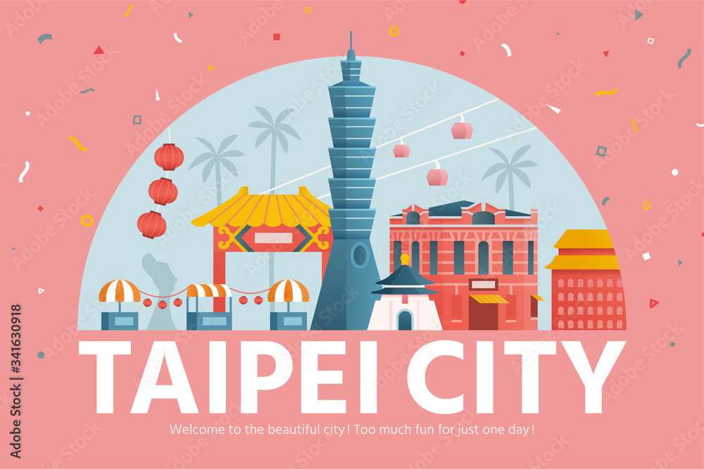 Obraz premium Taipei tourism banner template