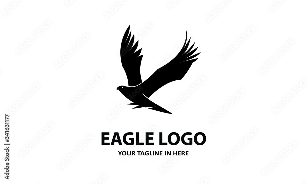 silhouette A simple eagle, suitable for business symbols or logos	
