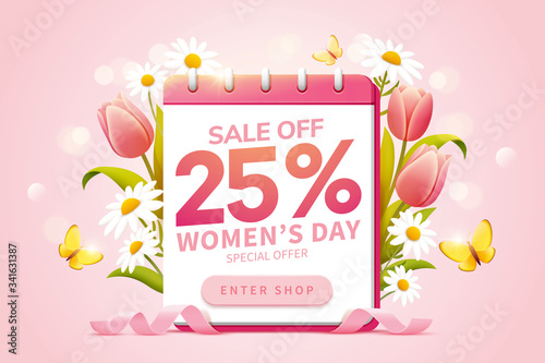 Pop up ads for Women's Day Sale