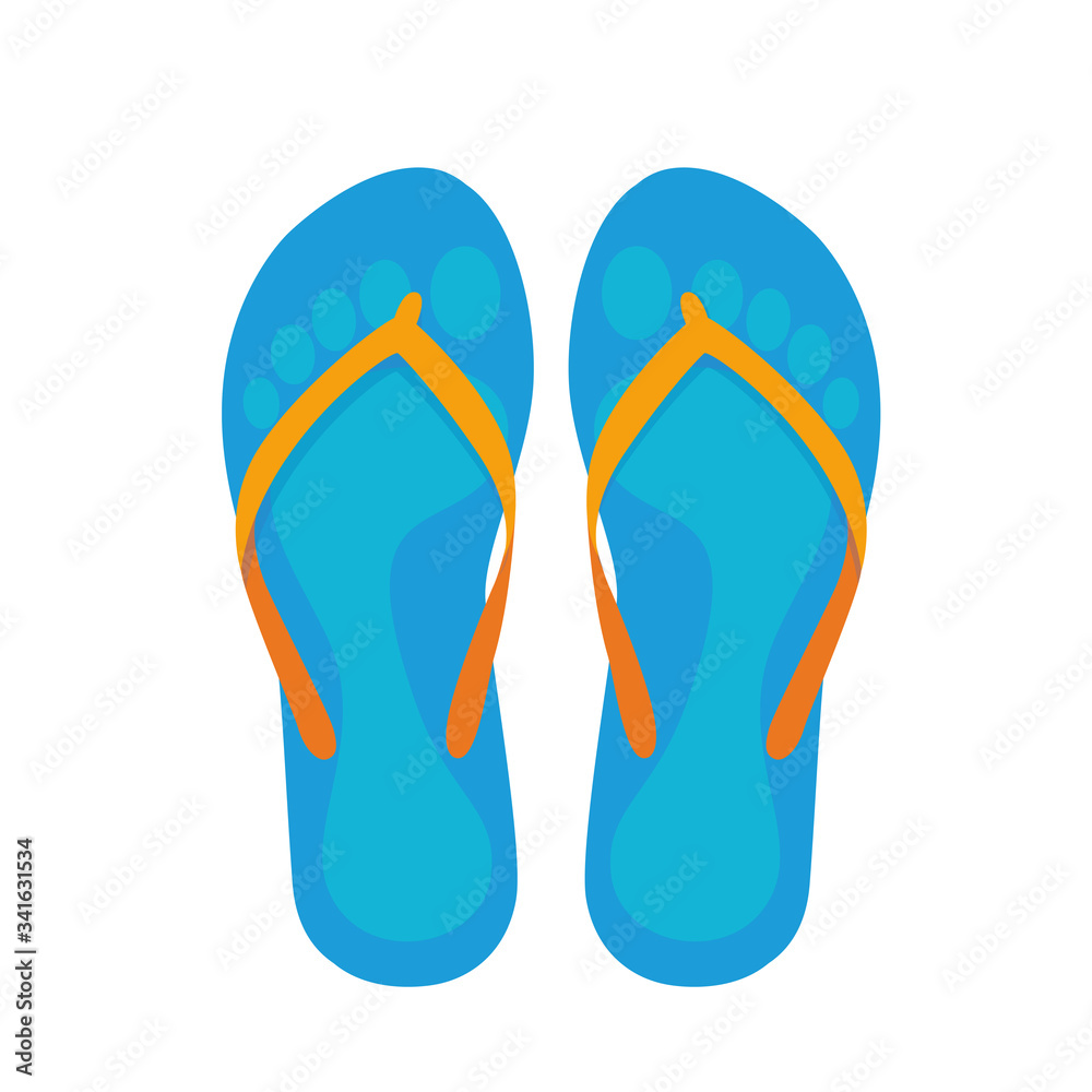 flip flops with footprints isolated on a white background vector illustration EPS10 flip flops with footprints isolated on a white background vector illustration EPS10