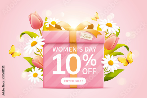 Pop up ads for Women's day sale