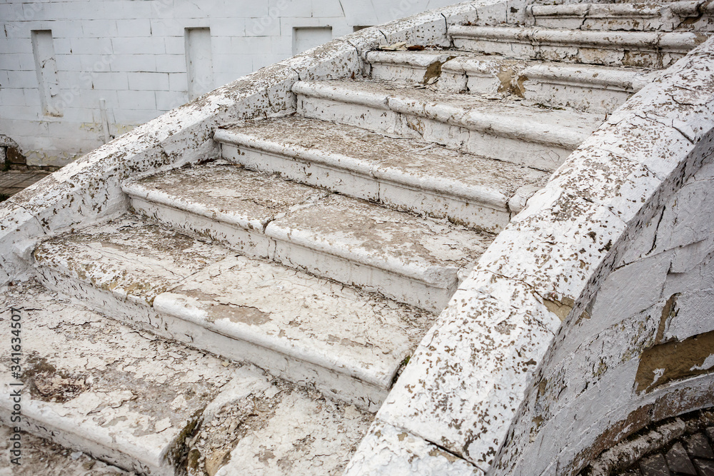 Fragment of the stairs of an old building. Fragment of the stairs of an old building.