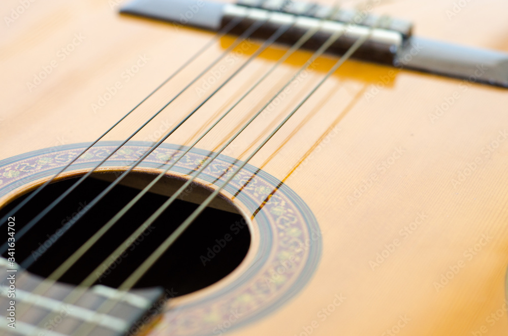 Fototapeta premium acoustic guitar close up