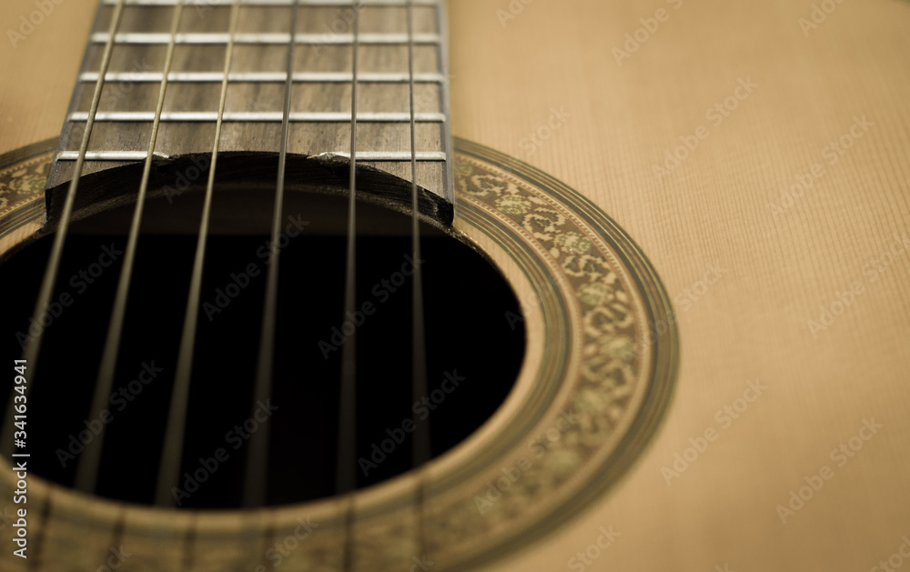 Obraz premium acoustic guitar close up
