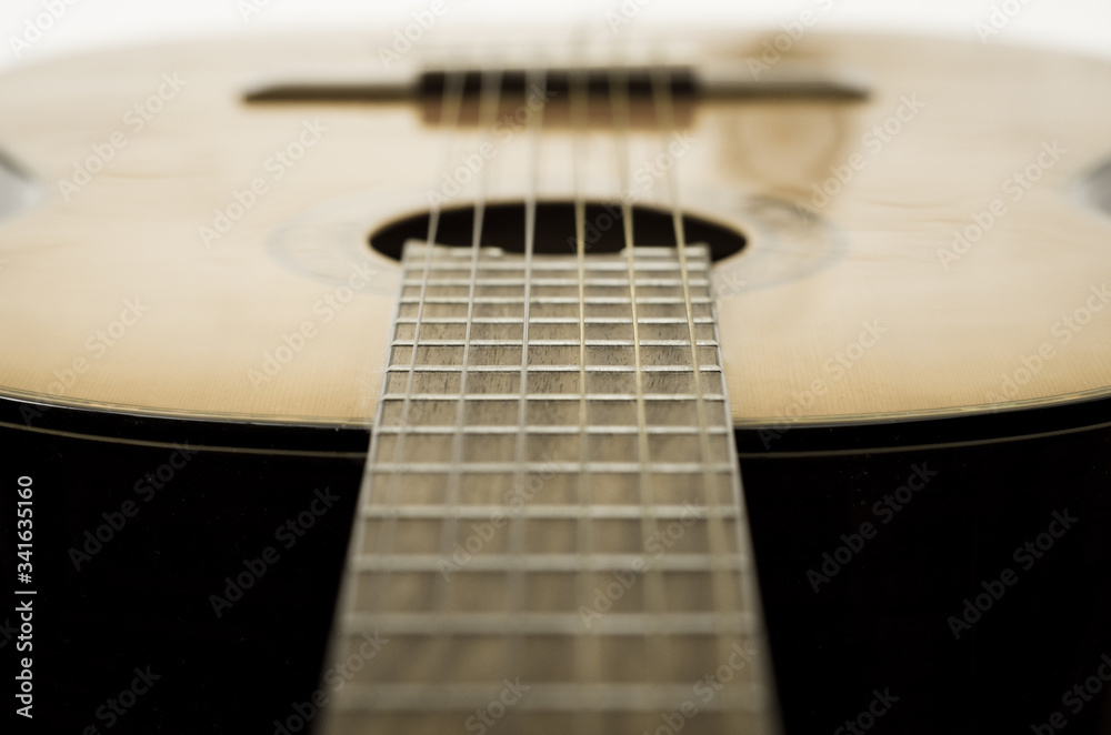 Fototapeta premium acoustic guitar on black background