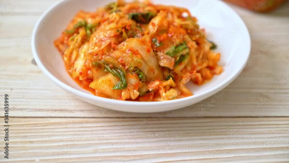 Kimchi cabbage on plate - Korean Traditional food style Kimchi cabbage on plate - Korean Traditional food style