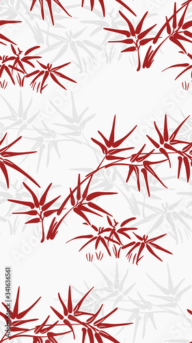 bamboo sketch vector japanese chinese design seamless pattern