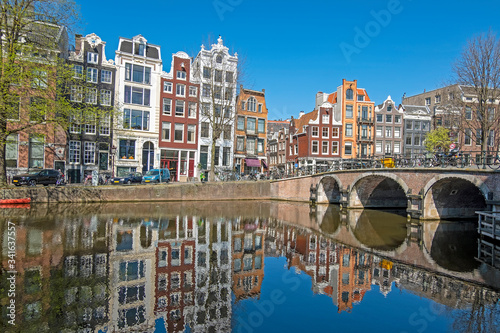 Photography City scenic from Amsterdam in spring in the Netherlands