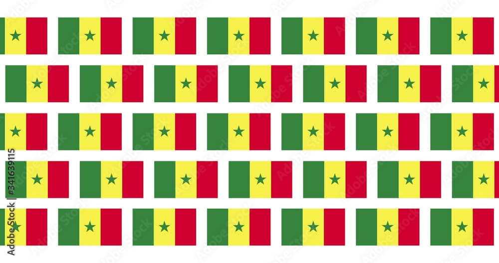 Senegal Flag Loop Background Senegal Flag Loop Background