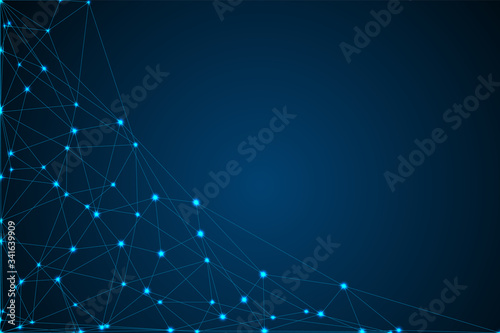 Internet connection network high digital technology. Abstract geometric background with connecting points and lines. Vector illustration EPS 10. © Yuriy