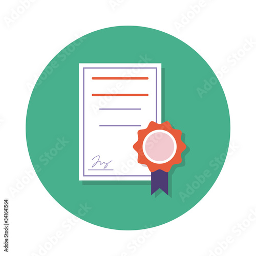 diploma certificate graduation line and fill style