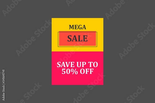 Sale tag. Special offer, big sale, discount, best price, mega sale banner. Shop or online shopping. Sticker, badge coupon store Vector Illustration.