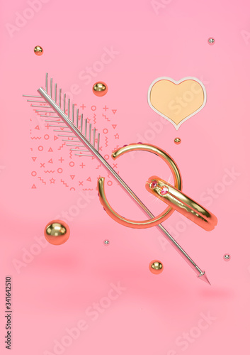 Abstract Love Valentine 3d Composition (ID: 341642510)
