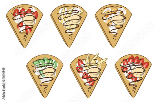 クレープ(フルーツとバニラアイス)