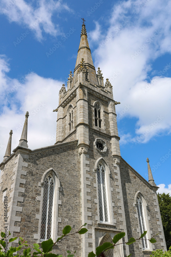 Facade of Neogothic church from Ireland Malahide. Ireland.