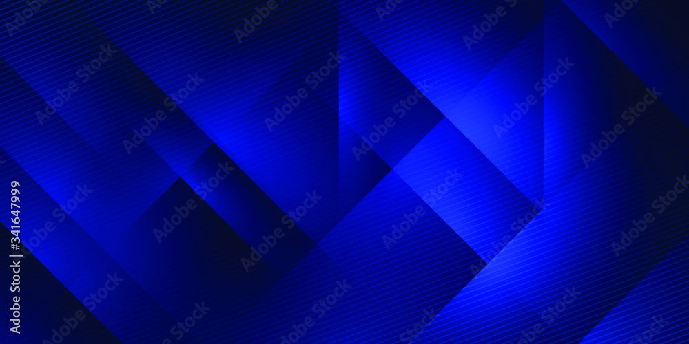 Obraz premium Blue Abstract Paper Cut Effect Vector Horizontal Banner Background