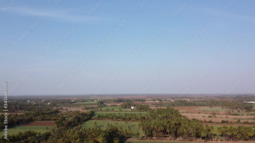 Landscape view of big village aerial view, drone shot of villages and farms video background Landscape view of big village aerial view, drone shot of villages and farms video background