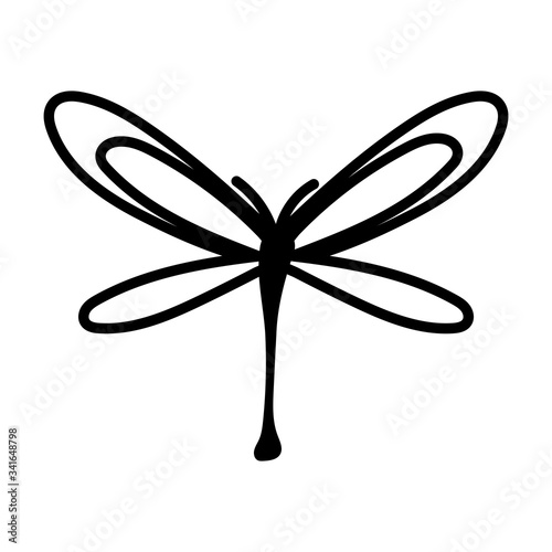 dragon fly insect line style icon