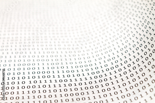 abstract background of binary code numbers on a white background