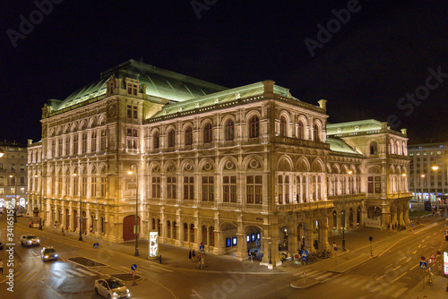 night view of Vienna State Opera