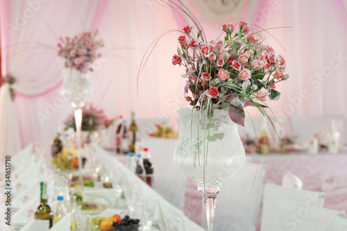 Beautiful white cool decoration wedding ceremony or party