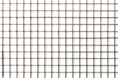 Insulated metal mesh with a square section on a white background