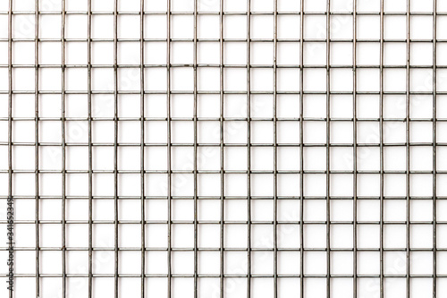 Insulated metal mesh with a square section on a white background