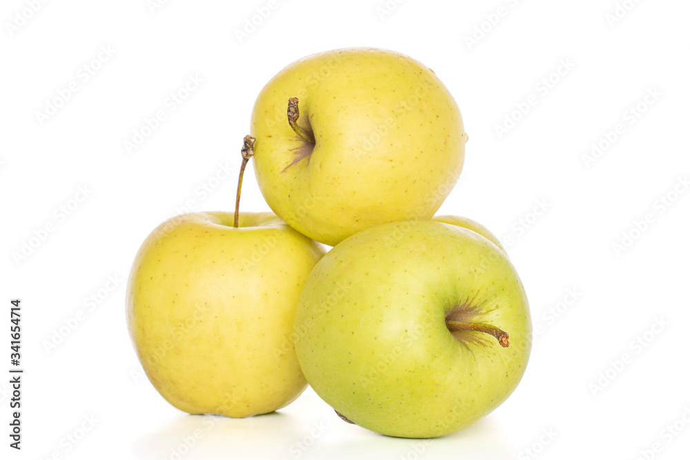 Group of three whole green delicious apple isolated on white Group of three whole green delicious apple isolated on white