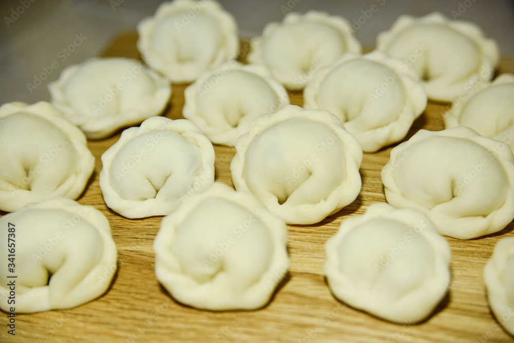 many round dumplings from the close side view many round dumplings from the close side view