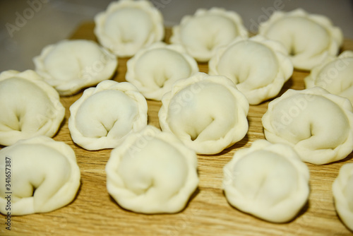 many round dumplings from the close side view
