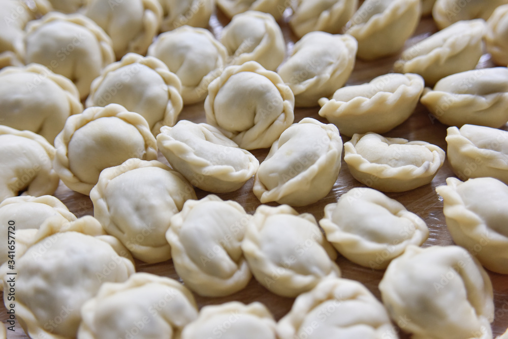 many round dumplings from the close side view many round dumplings from the close side view