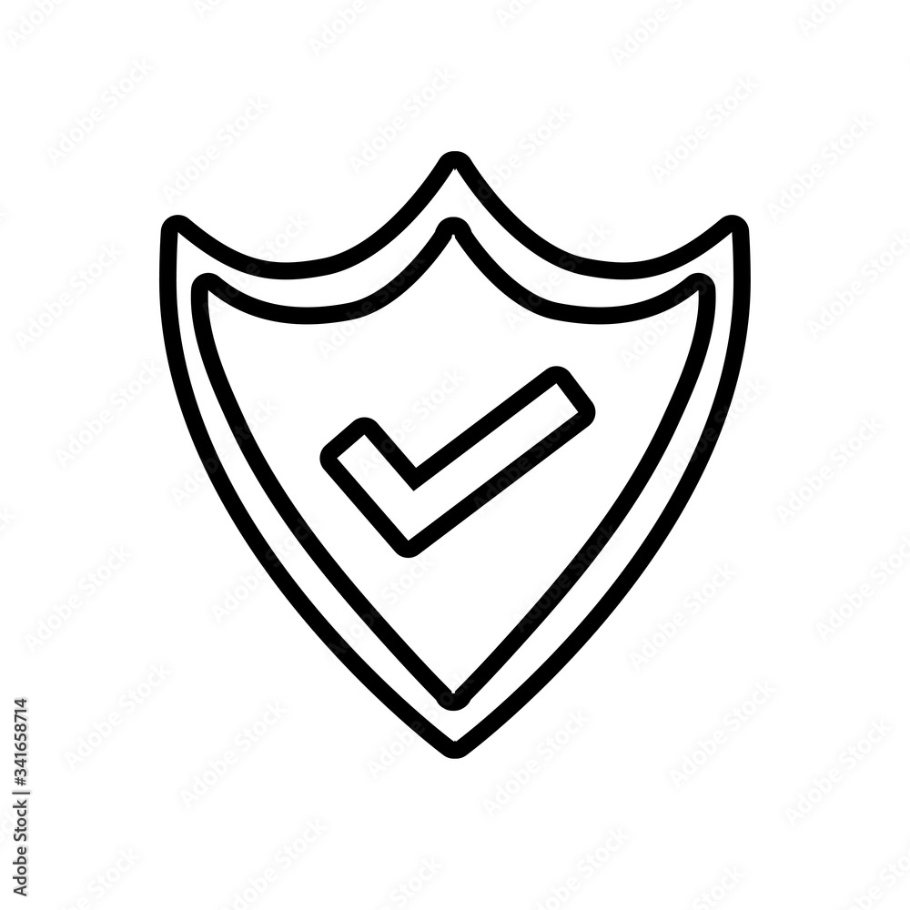 shield security with check symbol line style icon shield security with check symbol line style icon