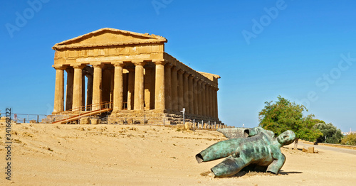 temple of concordia in the valley of temple in Agrigento- Sicilia, Italy photo