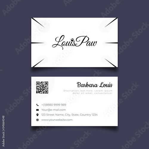 Minimalist Business card abstract design pet black white template