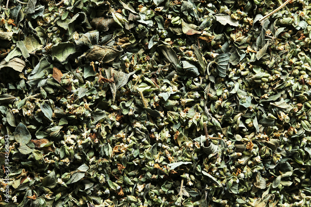 Oregano spice detail macro texture background pattern closeup from above